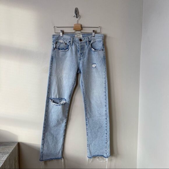 CURRENT Elliot-“The Crossover” Lightwash Straight Leg Distressed Raw Hem… - Picture 2 of 13